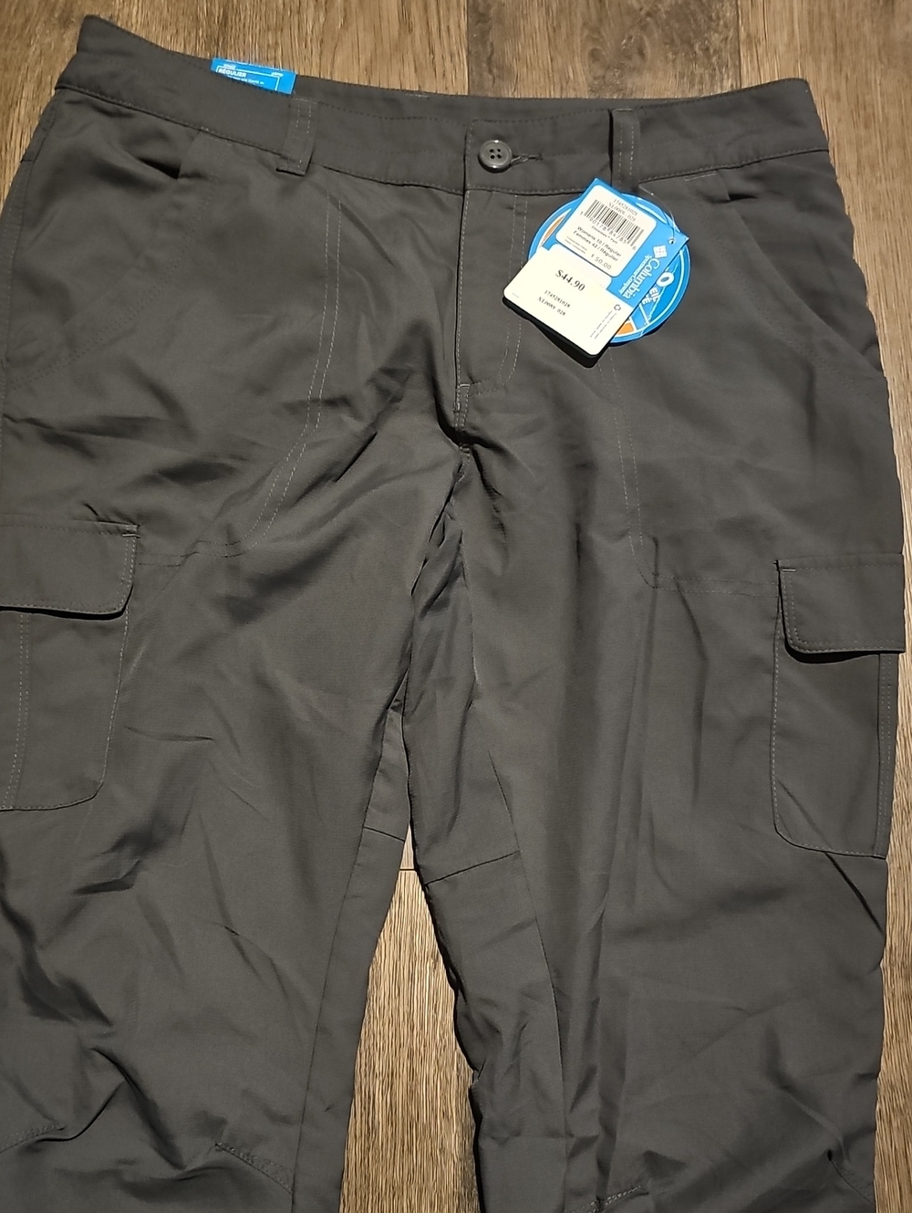 Columbia Women Gray Cargo Joggers Size 10 Omni Shade Straight Leg Regular